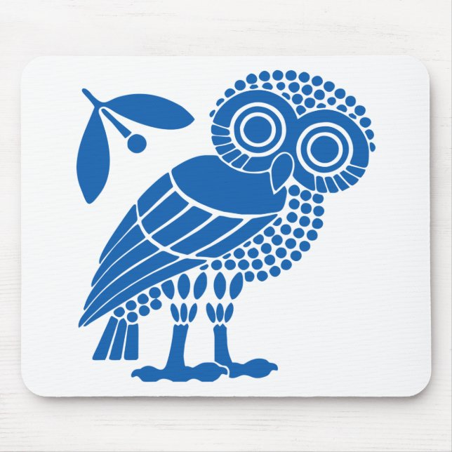 Athens city municipality flag symbol emblem owl bi mouse mat (Front)
