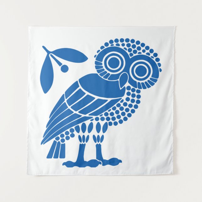 Athens city municipality flag symbol emblem owl bi tapestry (Front)