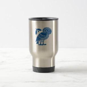 Athens city municipality flag symbol emblem owl bi travel mug