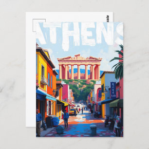 Athens city  postcard