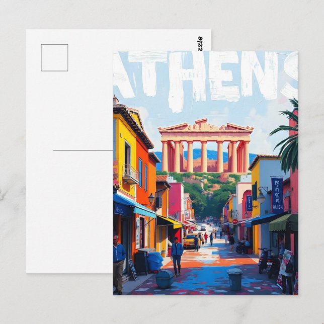 Athens city  postcard (Front/Back)