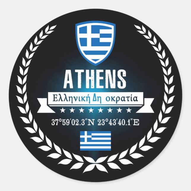 Athens Classic Round Sticker (Front)