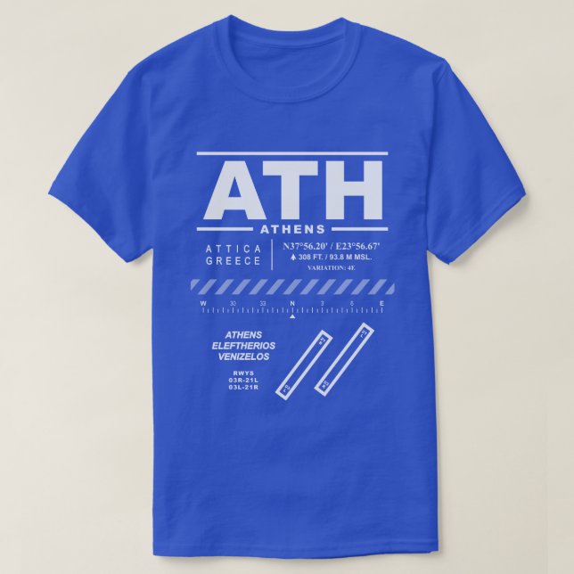 Athens Eleftherios Venizelos Airport ATH T-Shirt (Design Front)