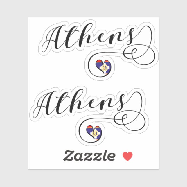 Athens Flag Heart, Greece (Sheet)