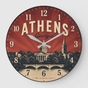 Athens Georgia College Town Decor Large Clock