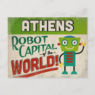 Athens Georgia Robot - Funny Vintage Postcard
