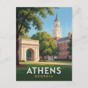 Athens Georgia University Travel Postcard