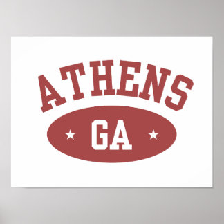 Athens, Georgia Vintage Athletic-Style Dorm Poster