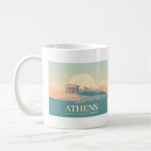 Athens Greece Acropolis Pastel Travel