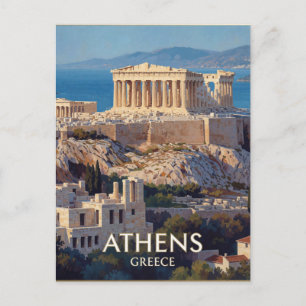 Athens Greece Acropolis Phenon Travel Postcard