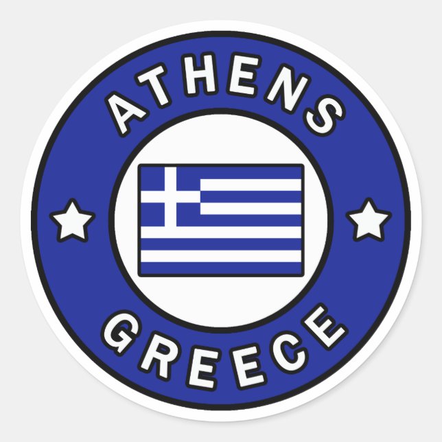 Athens Greece Classic Round Sticker (Front)