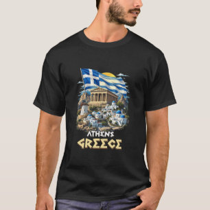 Athens Greece Flag Athens Souvenir Travel Vacation T-Shirt