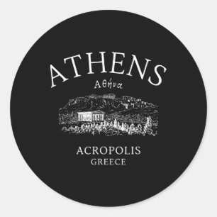 Athens Greece Greek Language Enthusiasts Vacation Classic Round Sticker