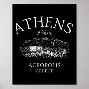 Athens Greece Greek Language Enthusiasts Vacation Poster