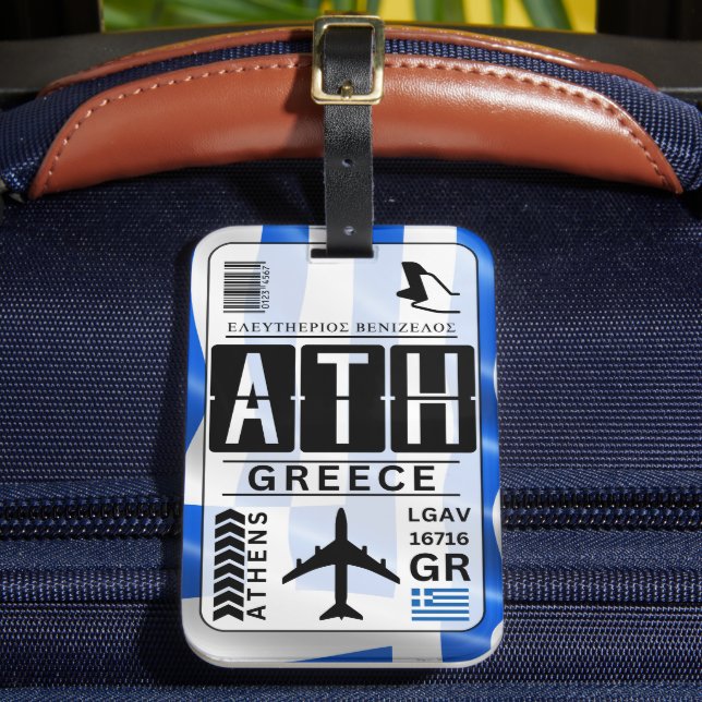 Athens Greece Luggage Tag (Front Insitu 2)