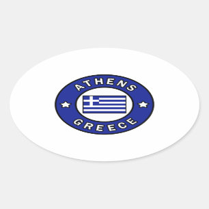 Athens Greece Oval Sticker