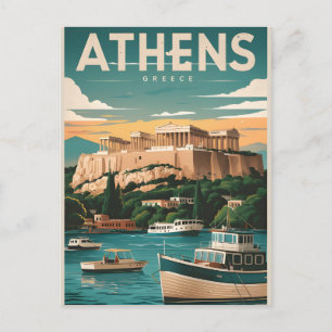 athens greece postcard