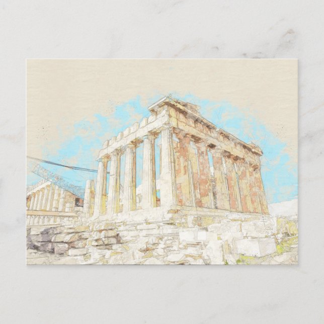 Athens Greece Postcard – Ancient City Travel  (Front)