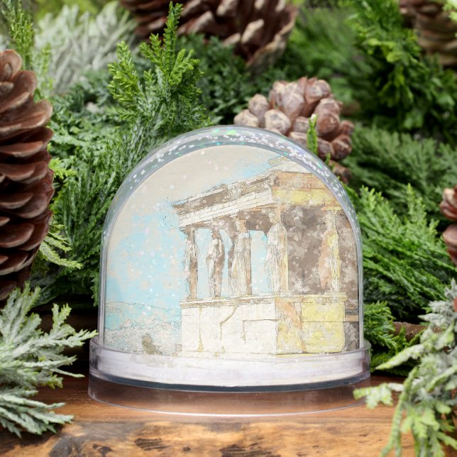Athens Greece Snow Globe – Ancient Landmark Travel (Winter)