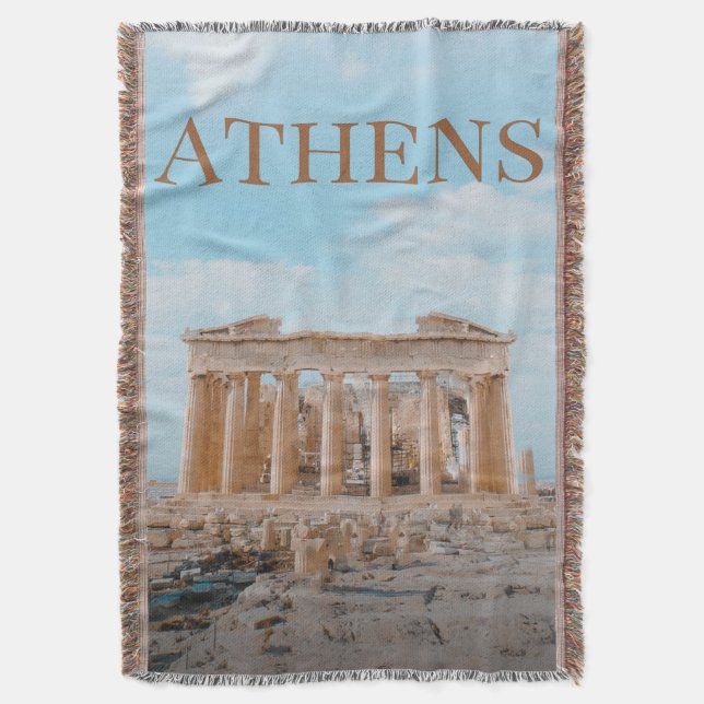 Athens Greece Throw Blanket (Front Vertical)