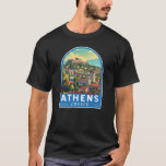 Athens Greece Travel Art Vintage T-Shirt<br><div class="desc">Athens retro vector travel design. The city is still dominated by 5th-century BC landmarks,  including the Acropolis,  a hilltop citadel topped with ancient buildings like the colonnaded Parthenon temple.</div>