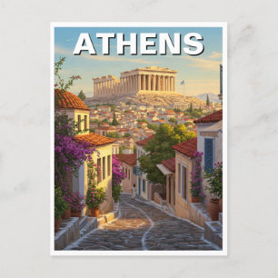 Athens Greece Travel Postcard