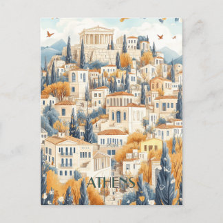 Athens Greece Travel Postcard