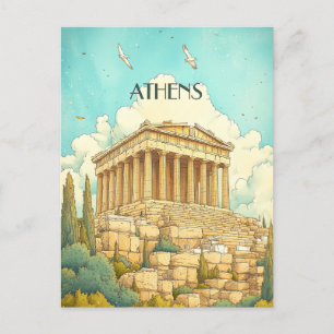Athens Greece Travel Postcard