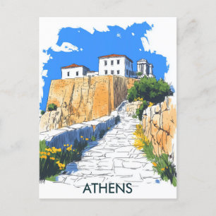 Athens Greece Travel Postcard
