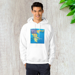 Athens Greece Travel Stamp Greek Flag and Map  Hoodie