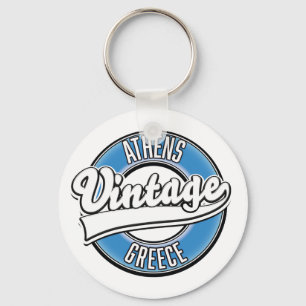 Athens Greece vintage logo Key Ring