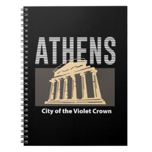 Athens Greece Vintage Travel Landmark Design Notebook