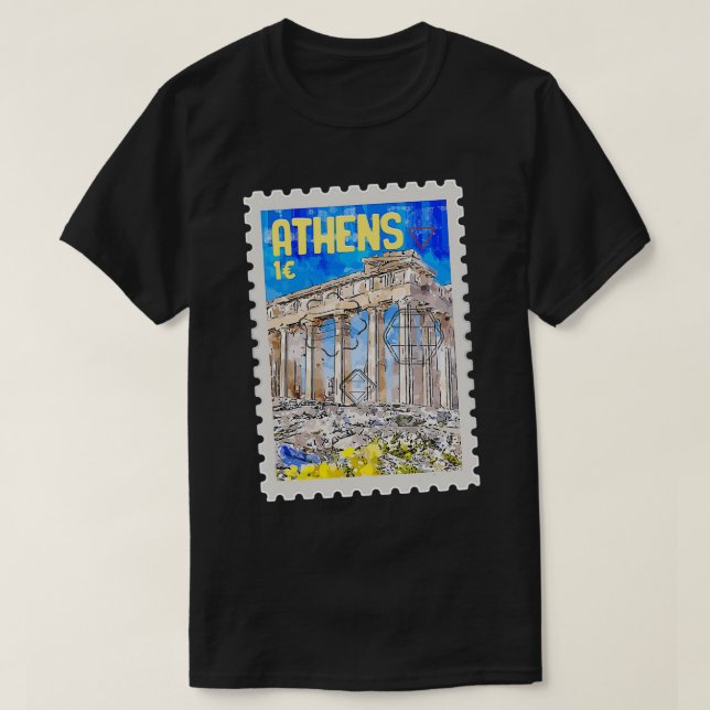 Athens Greece Visitor Greek Lover Parthenon Temple T-Shirt (Design Front)