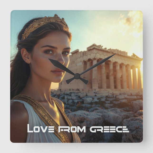 ATHENS - GREEK - ACROPOLIS SQUARE WALL CLOCK (Front)