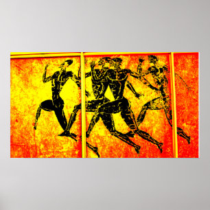 Athens Marathon Orange Print
