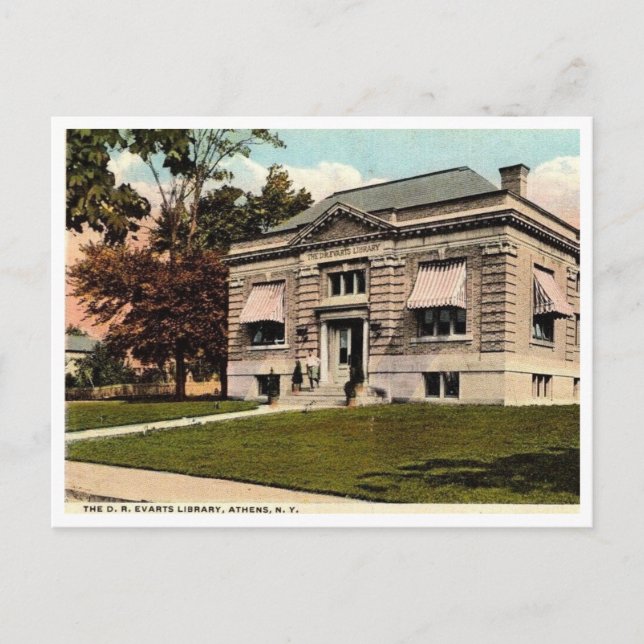 Athens NY, Library, c1910 Vintage Postcard (Front)