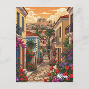 Athens Plaka Greece Travel Postcard