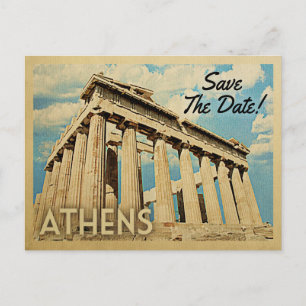 Athens Save The Date Greece Announcement Postcard