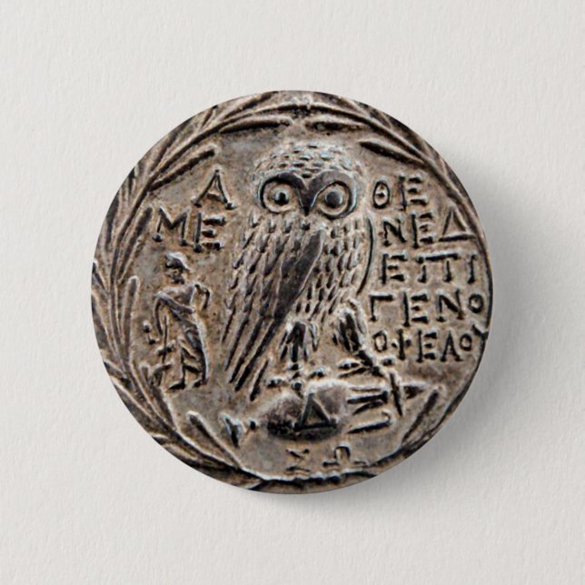Athens Silver Tetradrachm 6 Cm Round Badge (Front)