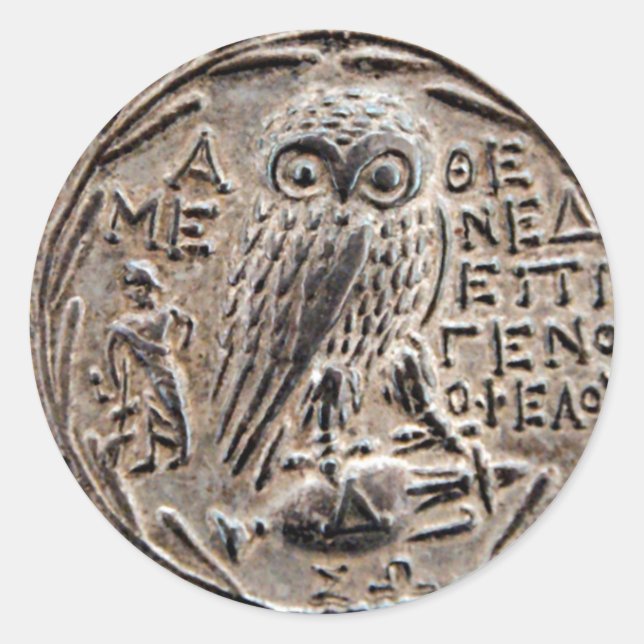 Athens Silver Tetradrachm Classic Round Sticker (Front)