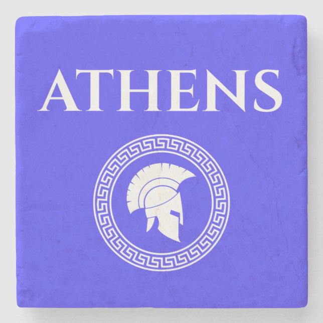 Athens Spartan Stone Coaster (Front)