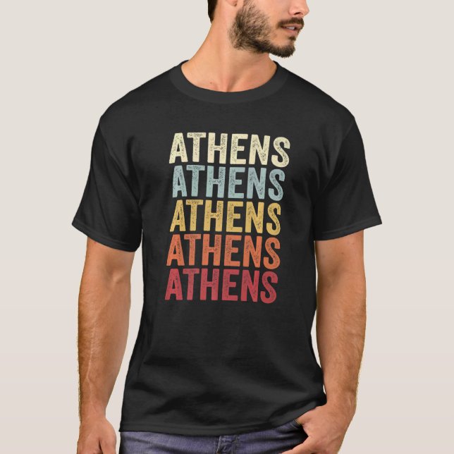 Athens Texas Athens TX Retro Vintage Text T-Shirt (Front)