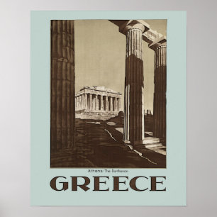 Athens: The Parthenon GREECE Vintage Travel Poster