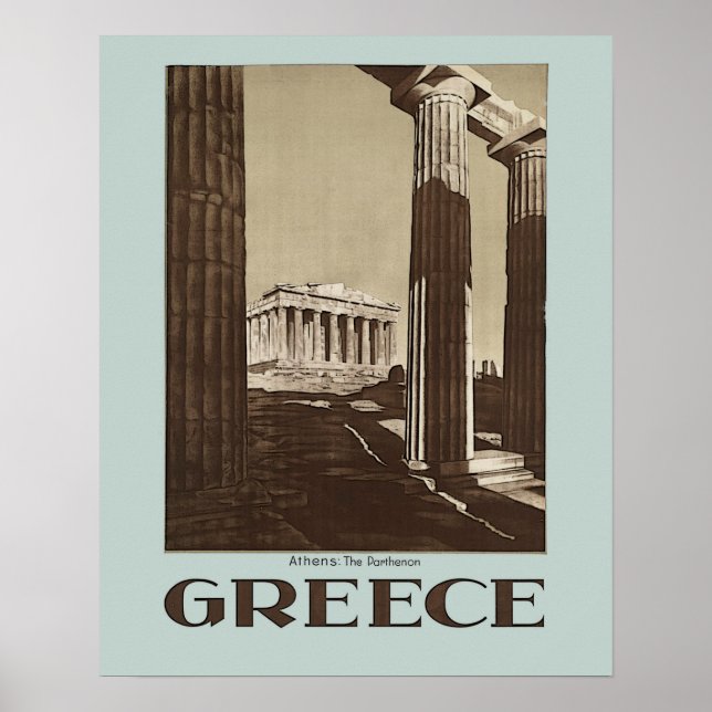 Athens: The Parthenon GREECE Vintage Travel Poster (Front)