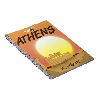 Athens "Travel by air" Golden Sunset Notebook