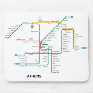 Athens underground map Mousepad