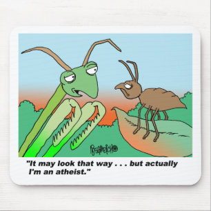Athiest praying mantis mouse mat