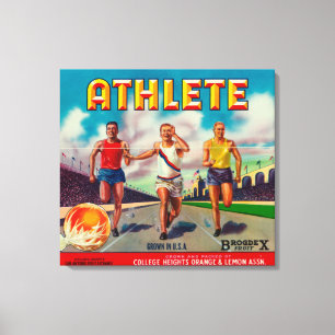 Athlete Brand Citrus Crate Label Canvas Print