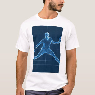 Athlete Digital Illustration Blueprint T-Shirt
