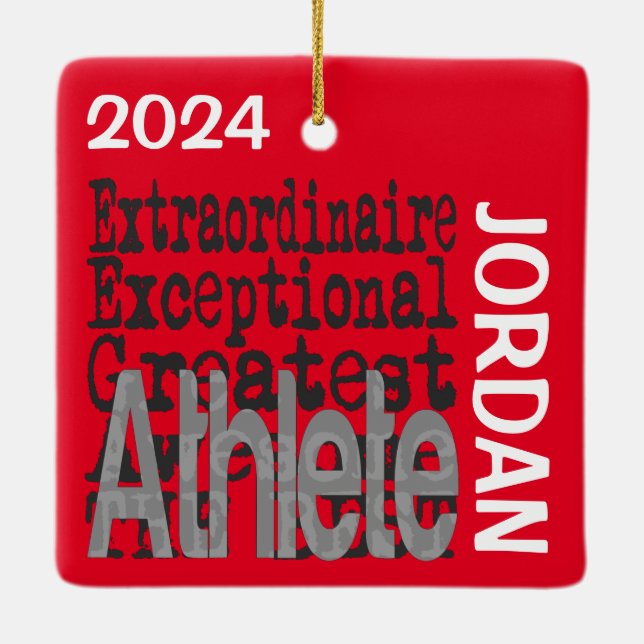 Athlete Extraordinaire CUSTOM Ceramic Ornament (Back)